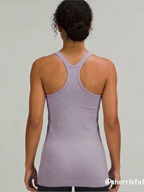 NWOT Lululemon Ebb To Street Tank Top Built In Bra Yoga Seamless Peri Purple 6